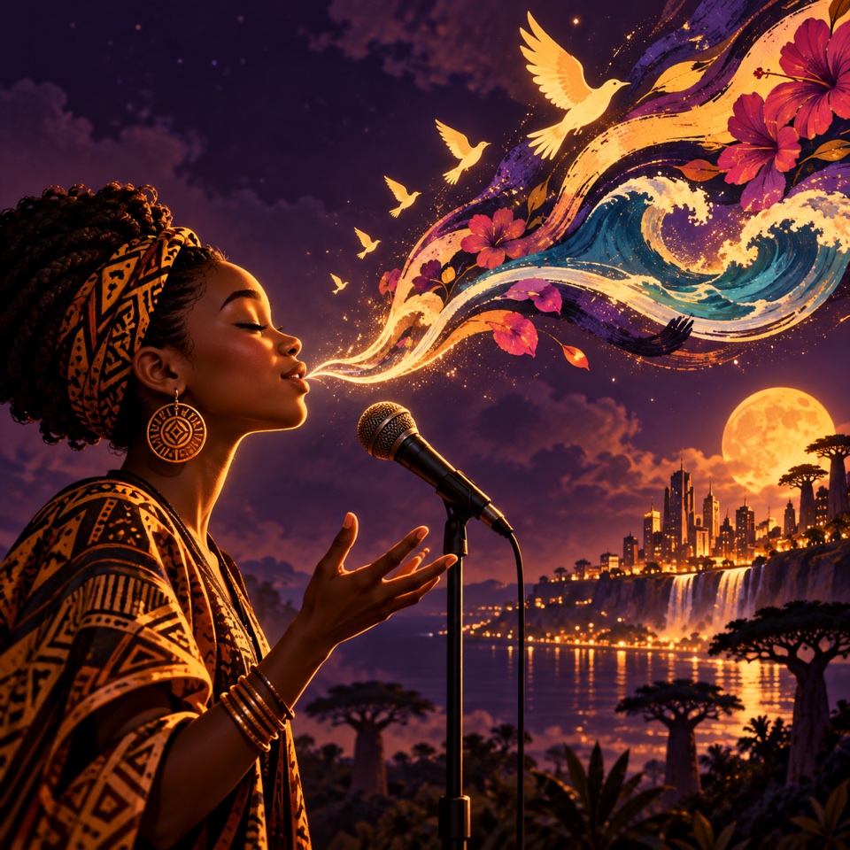 Illustrated poetry scene